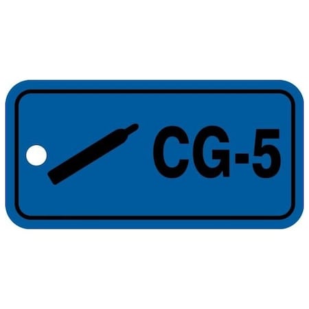 Accuform Energy Source ID Tag, CG-5 Compressed Gas, 1.5in x 3in, Adhesive Dura-Poly, 5PK TDJ705XVM